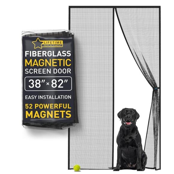 Screen Door Mesh 38x82" Easy Install, Strong Magnets,Hands-Free, Keeps Bugs Out - Picture 1 of 9